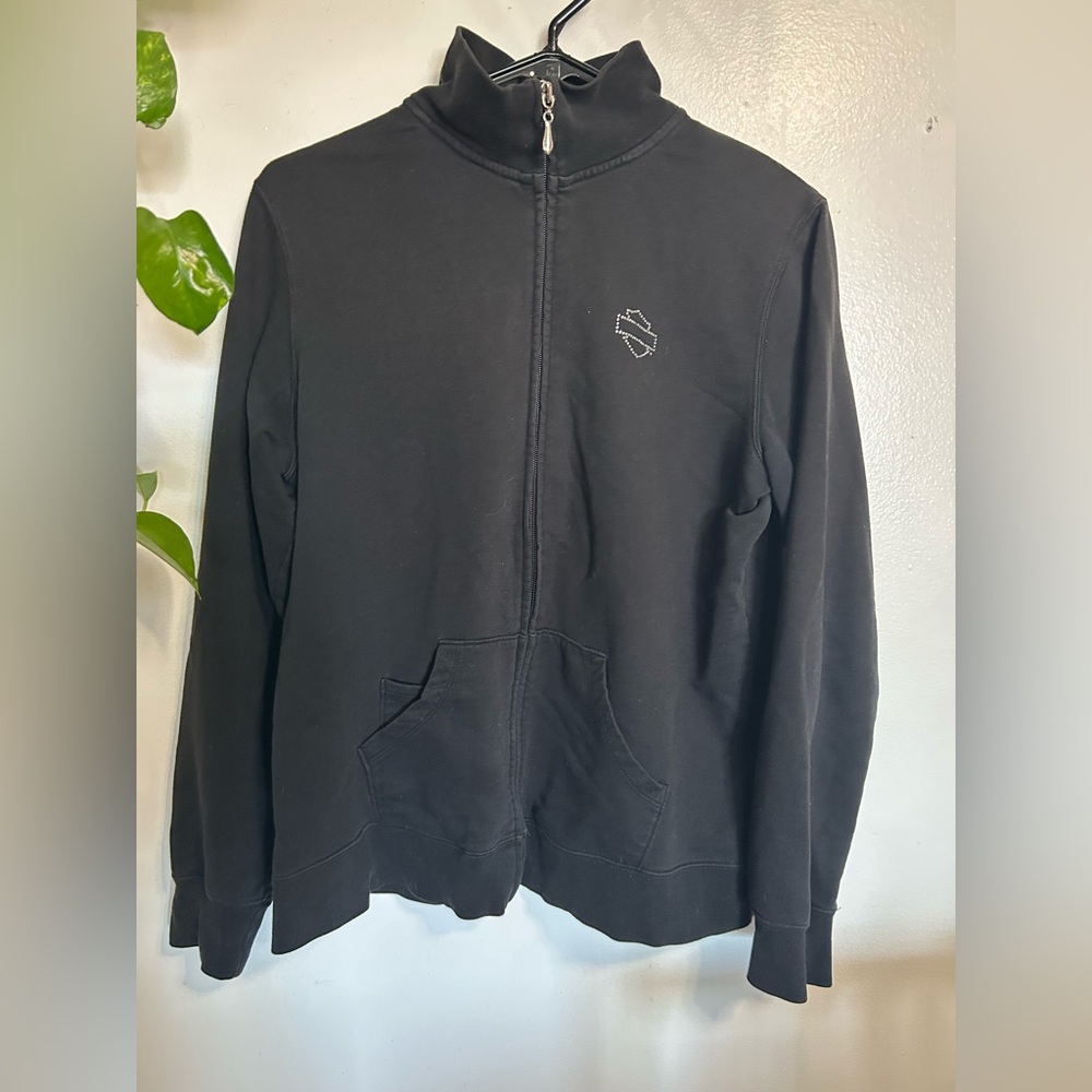 Y2K Vintage Harley-Davidson Black Zip Up Sweatshirt